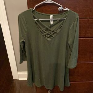 Zenana quarter sleeve green tunic